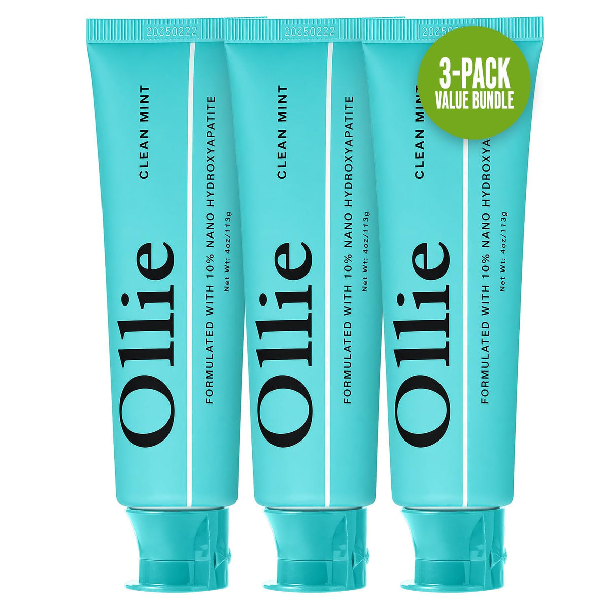 Ollie Fluoride Free 10% Nano Hydroxyapatite Toothpaste, Clean Mint, 1 Pack