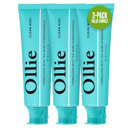 Ollie Fluoride Free 10% Nano Hydroxyapatite Toothpaste, Clean Mint, 1 Pack