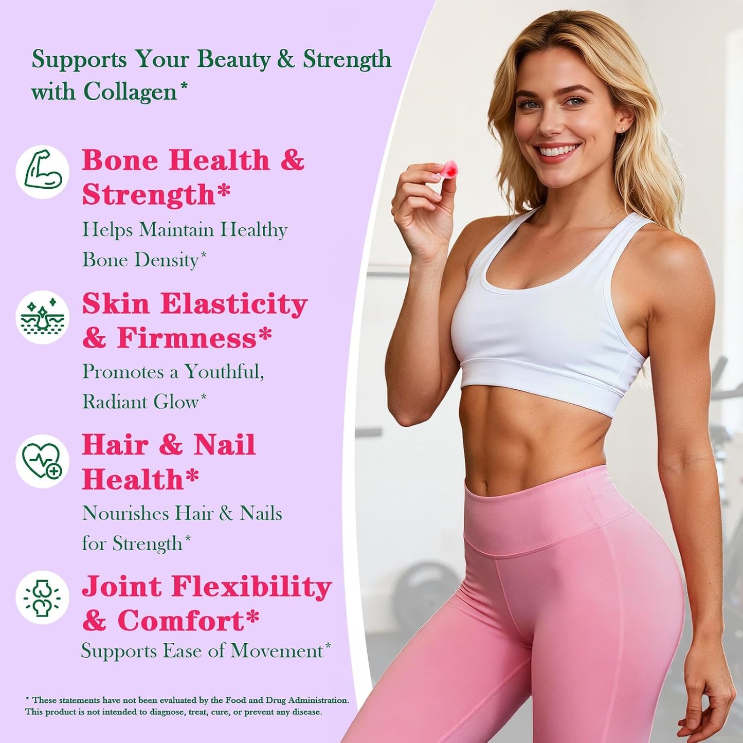Creatine for Women, Creatine Monohydrate Gummies with Collagen, Vitamin D3 & Calcium for Muscle Support & Energy, Flavored Sugar Free Creatine Gummies Post & Pre Workout Supplements for Women, 120 Ct