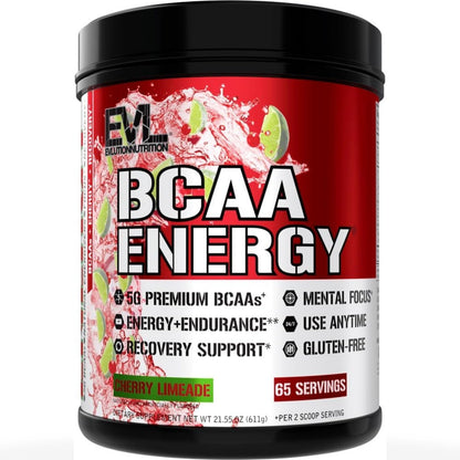 Evlution EVL BCAAs Amino Acids Powder - BCAA Energy Pre Workout Powder for Muscle Recovery Lean Growth and Endurance - Rehydrating Post Workout Recovery Drink with Natural Caffeine - Pink Lemonade