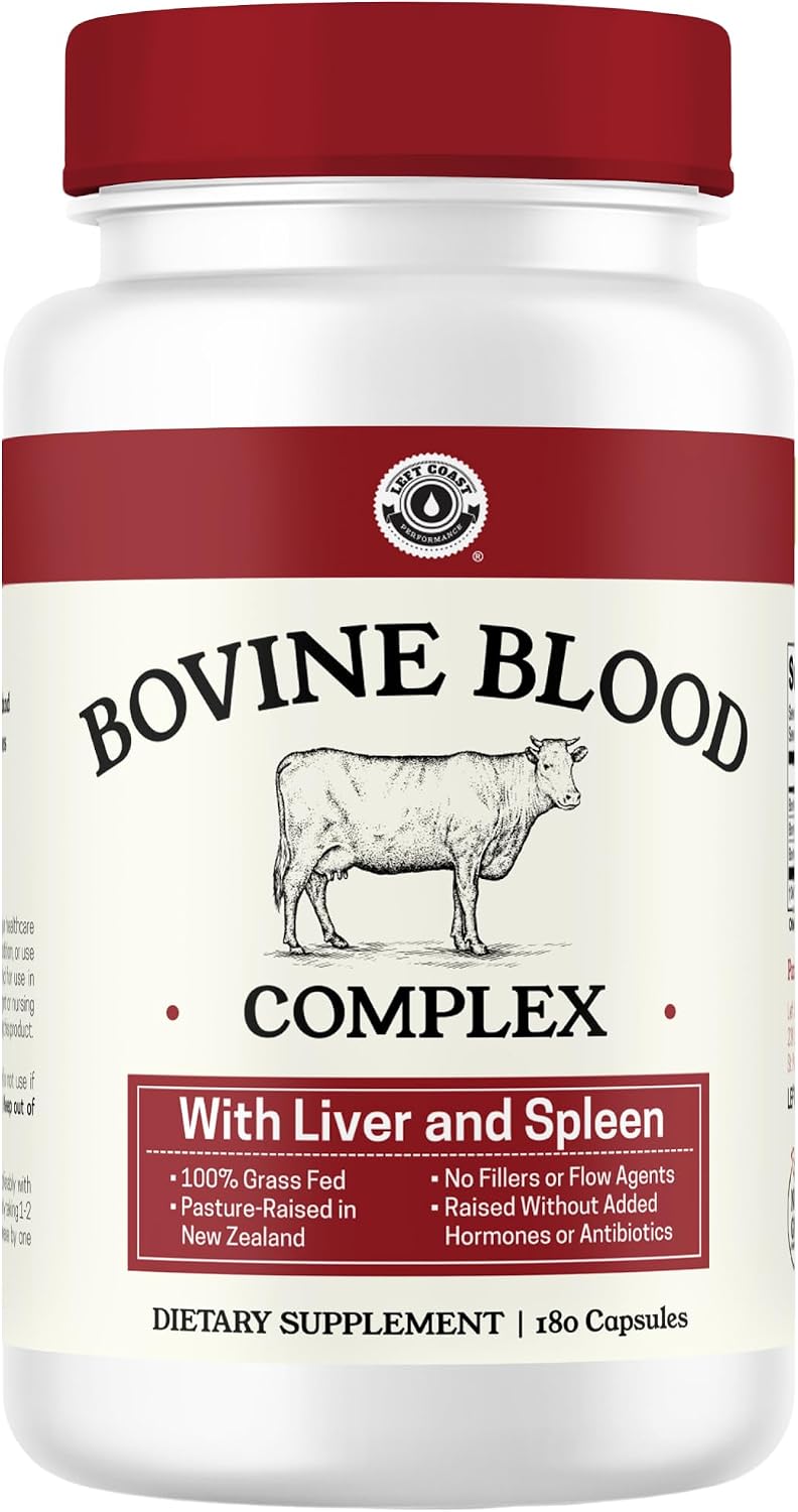 Left Coast Performance Grass Fed Beef Organ Supplement + Bovine Blood and Beef Liver Supplement - 100% Grass Fed, New Zealand Pasture Raised - No Fillers, Hormone & Antibiotic Free