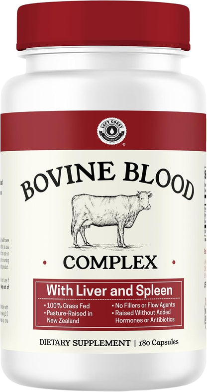 Left Coast Performance Grass Fed Beef Organ Supplement + Bovine Blood and Beef Liver Supplement - 100% Grass Fed, New Zealand Pasture Raised - No Fillers, Hormone & Antibiotic Free