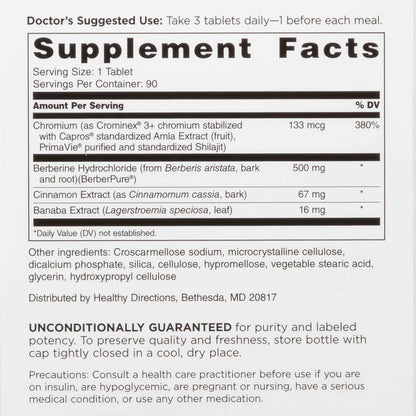 DOCTORS' PREFERRED GlucoGold with Berberine, Cinnamon & Chromium 90 Tablets