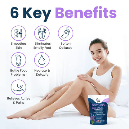 Soothing Lavender Foot Soak with Epsom Salt - Best Toenail Treatment, & Softens Calluses