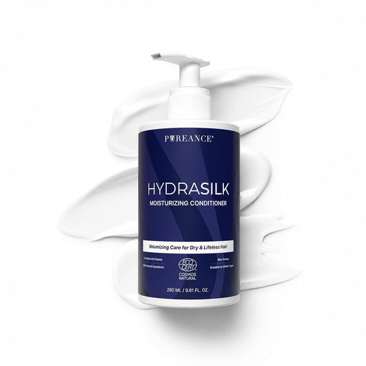 PUREANCE Hydrasilk - Moisturizing Hair Conditioner for Dry Damaged Hair | Hydrating Conditioner for Women & Men - Sulfate-Free with Coconut & Argan Oil, Glycerin, Aloe & No Parabens - 9.81 Fl Oz