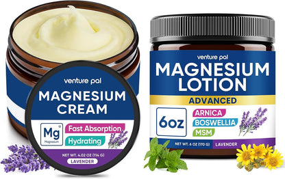Venture Pal Magnesium Cream & Lotion Lightweight Moisturizing Lotion for Legs & Feet – Safe for Kids – Gifts For Women