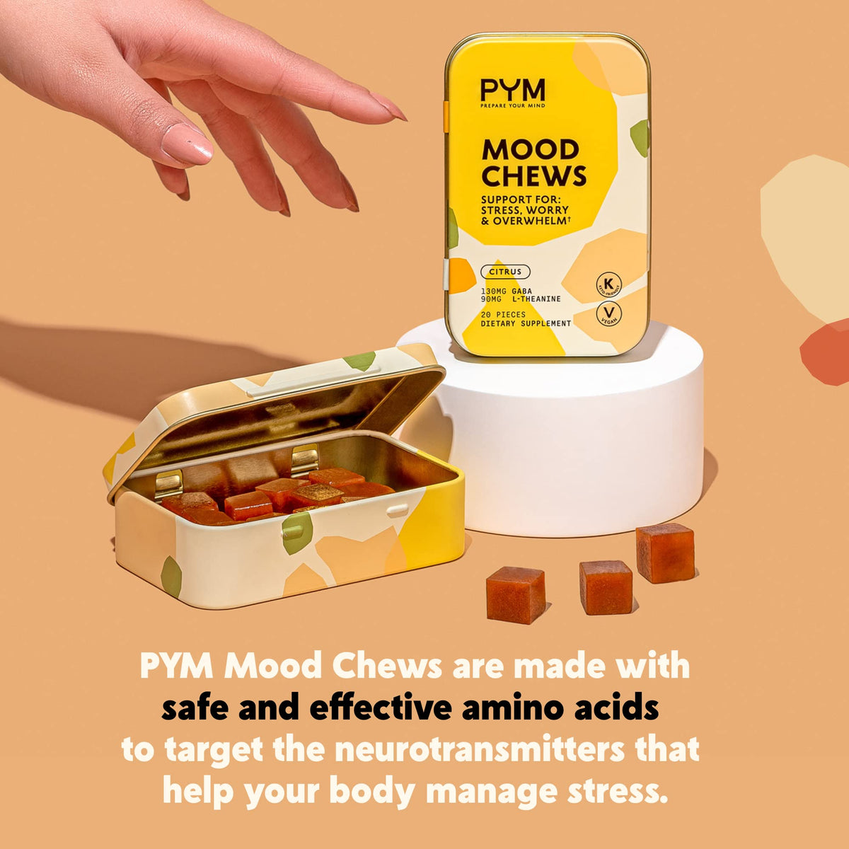 PYM Berry Mood Chews (20 Count) | Stress & Mood Support Supplement