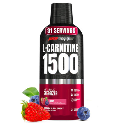 ProSupps L-Carnitine Liquid 3000, Stimulant-Free Liquid Shots for Men & Women - Clean Workout Drink for Energy, Performance & Muscle Recovery - No Sugar, No Carbs - 31 Servings, Berry