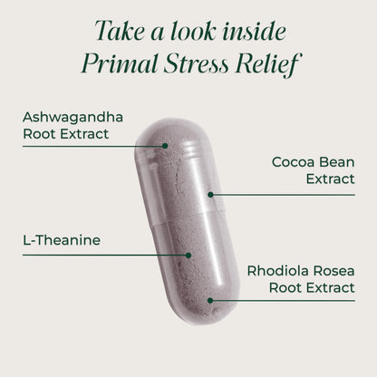 Primal Harvest Stress Relief – Daily Supplement, Gluten, Soy & Dairy Free