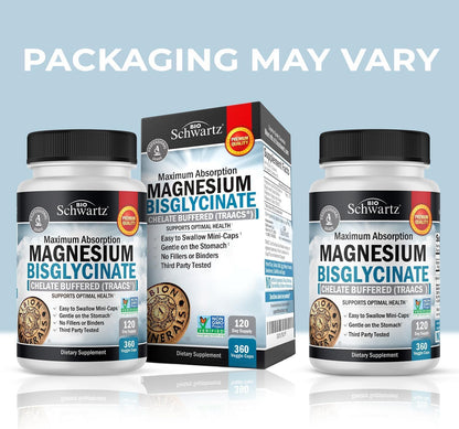 Magnesium Bisglycinate Chelated Supplement -180 Capsules