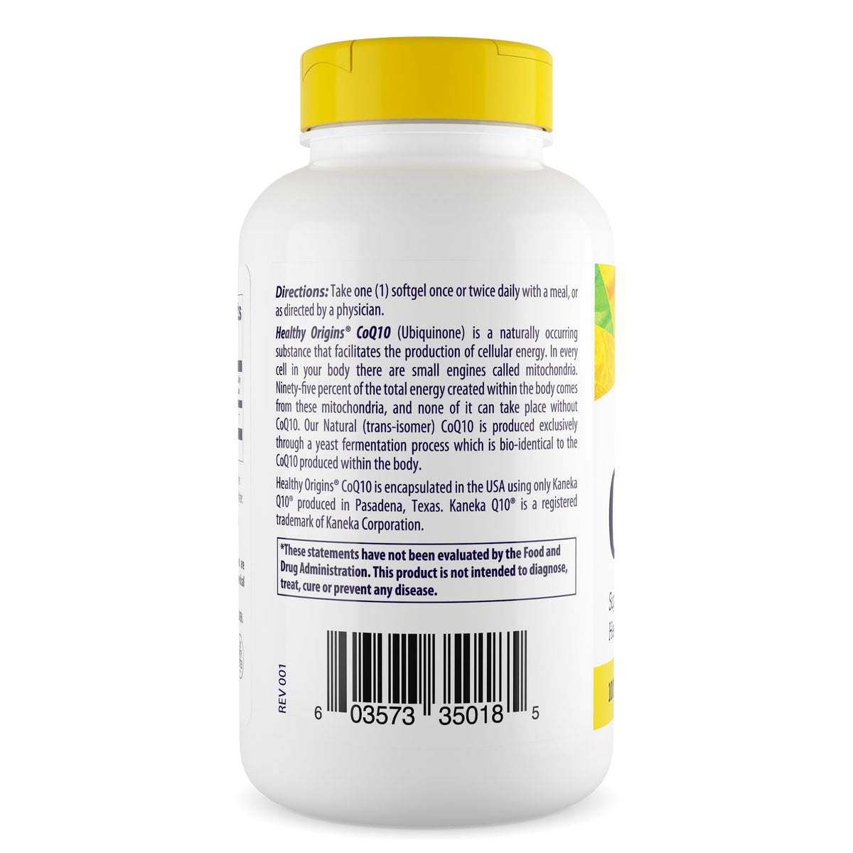 Healthy Origins Natural CoQ10 (Kaneka Q10), 100 mg - Heart Health & Energy Supplement
