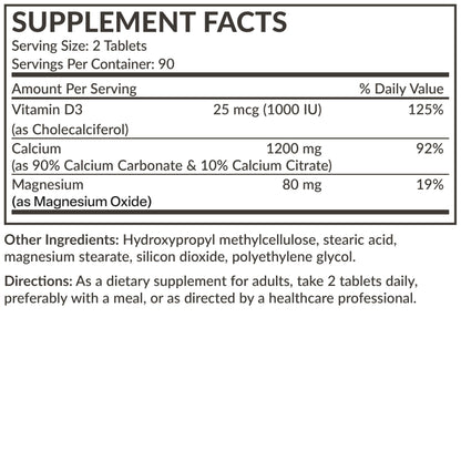 Futurebiotics Calcium 1200 MG Per Serving Sustained Release with Vitamin D3 1000 IU Per Serving Non-GMO, 90 Vegetarian Tablets