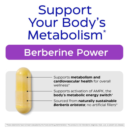 Enzymedica Berberine HCl Supplement 510 mg - Berberine Capsules for Men & Women, Natural Metabolic Health Support, Vegan, Gluten Free, Non-GMO - 120 Targeted Release Caps