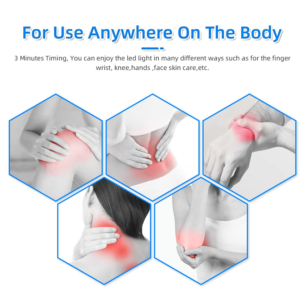 TherapSky Red Light Therapy Device w/Built-in Battery, Infrared Red Light Therapy Wand