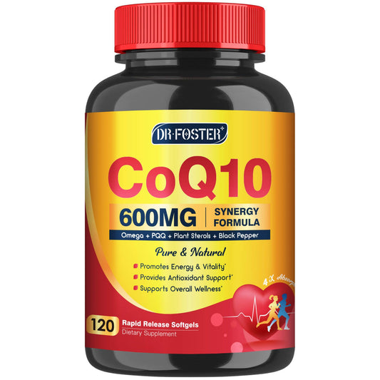 CoQ10 600 mg Softgels CoQ10 Supplement - CQ10 Coenzyme-Q10 w/ Omega 3 & PQQ & Vitamin E Support Heart & Antioxidant, CoQ10 400mg Softgels, 60 Servings