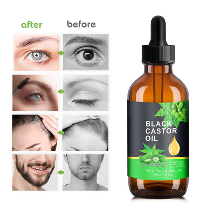 PAVAROP Jamaican Black Castor Oil, Organic Black Castor Oil Cold Pressed in Glass Bottle