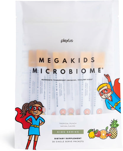 Plexus MegaKids Microbiome® 30 Single Serve Packets | 50mg vegetarian DHA, choline, lutein & prebiotic fiber — suitable for kids 2+
