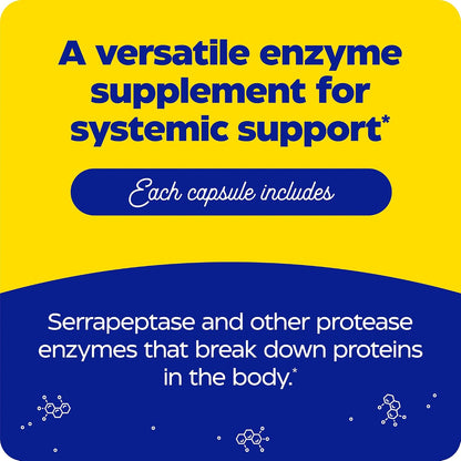 Enzymedica SerraGold - High Potency Serrapeptase Enzyme Supplement for Men & Women, Serrapeptase 100,000 SPU for Adults, Supports Sinus & Respiratory Health, Heart & Immune Function - 120 Capsules