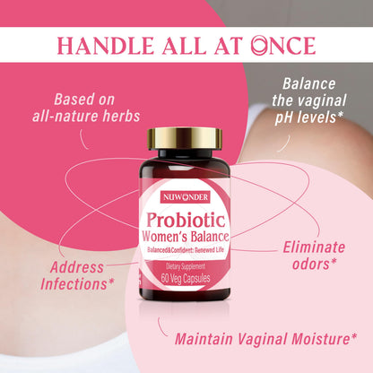 NUWONDER Women's probiotic - Natural Vaginal Support Supplement, Balanced & Confident