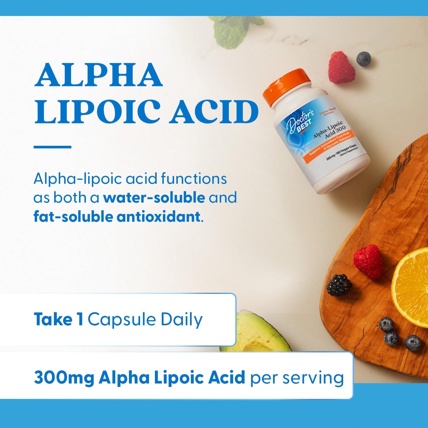 Doctor's Best Alpha Lipoic Acid Supplement 600mg - Alpha-Lipoic Acid Caps for Men & Women, ALA Antioxidant Support for Nerve Health, Aids in Cellular Function, Non GMO, Gluten Free - 60 Veg Capsules