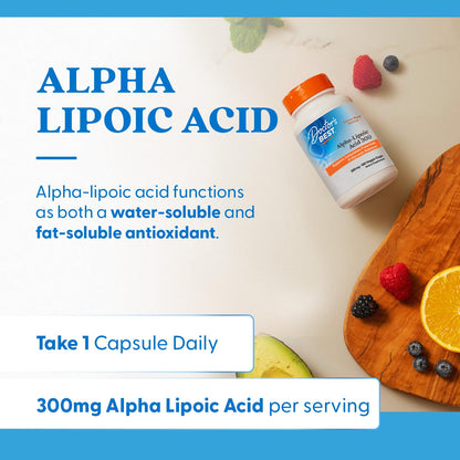 Doctor's Best Alpha Lipoic Acid Supplement 600mg - Alpha-Lipoic Acid Caps for Men & Women, ALA Antioxidant Support for Nerve Health, Aids in Cellular Function, Non GMO, Gluten Free - 60 Veg Capsules
