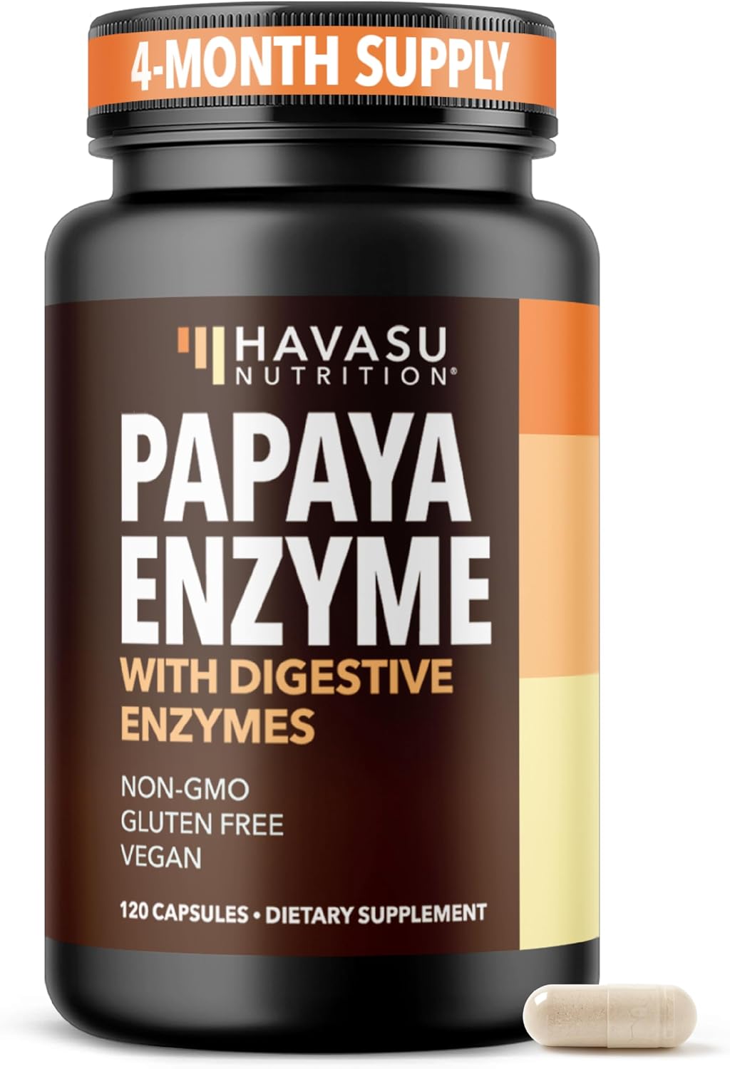Papaya Enzymes for Digestion Support, Vegan and Gluten Free, 120 Servings | Papaya Digestive Enzymes for Women with Bromelain & Papain for Better Nutrient Absorption Plus Protein & Carb Digestion