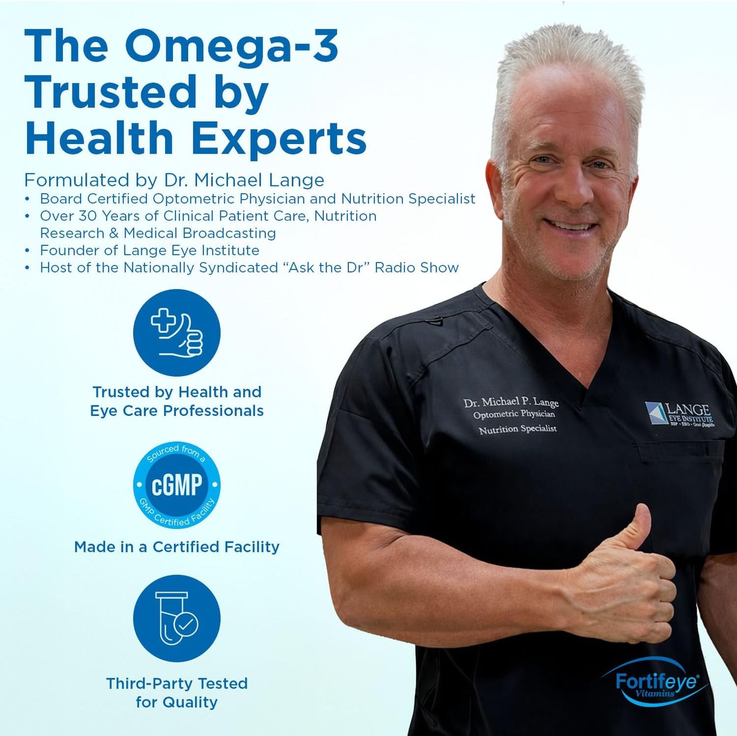 Fortifeye Super Omega-3 Fish Oil - 60 Count - 1600mg EPA + DHA - Triple Strength Ultra-Pure rTG Omega-3 Expertly Concentrated & Purified in Norway from Sustainably Sourced Wild Fish - Lemon Flavor