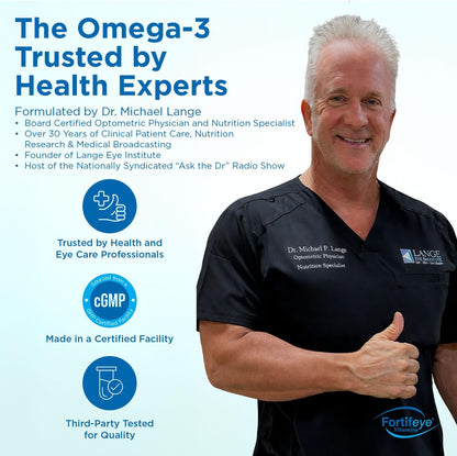 Fortifeye Super Omega-3 Fish Oil - 60 Count - 1600mg EPA + DHA - Triple Strength Ultra-Pure rTG Omega-3 Expertly Concentrated & Purified in Norway from Sustainably Sourced Wild Fish - Lemon Flavor