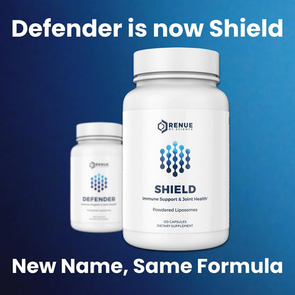 Renue By Science Shield | Liposomal Vitamin C CaAKG P.E.A Hyaluronic Acid Supplement | 120 Capsules with Vitamin C (500mg) CA AKG (150mg) Palmitoylethanolamide (75mg) HLA (75mg) | Made in the USA