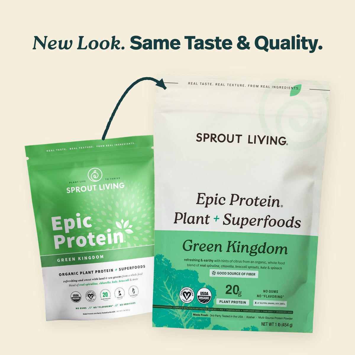Sprout Living Epic Protein, Plant Based Protein & Superfoods Powder, Vanilla Lucuma Powder | 20 Grams Organic Protein Powder, Vegan, Non Dairy, Non-GMO, Gluten Free, Low Sugar (1 Pound, 12 Servings)
