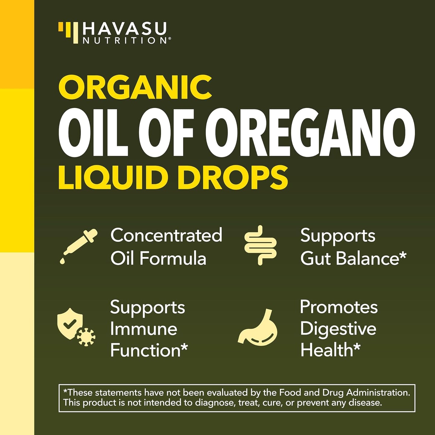 Organic Oil of Oregano Drops, 200 Servings, 1 Fl Oz High Strength Carvacrol | Oregano Oil Liquid Drops for Daily and Seasonal Immune Support, 6 Month Supply, Alcohol Free, Non-GMO, USDA Certified, Vegan
