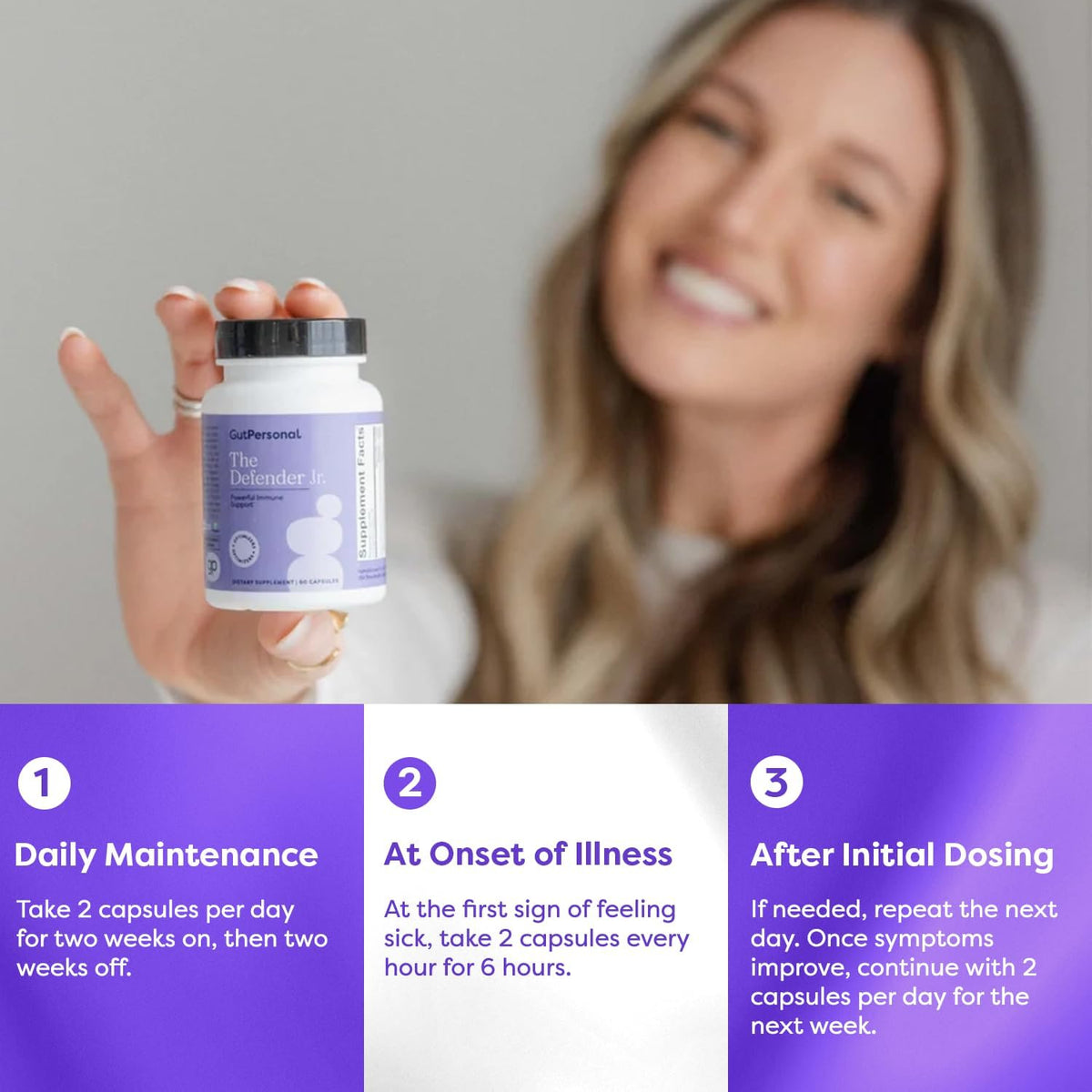 GutPersonal The Defender - Powerful Immune Defense with Vitamin A, C, and Botanical Extracts Elderberry, Echinacea, and More for Boosting Immune System with Natural Ingredients (Chewable)