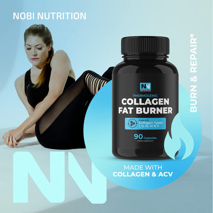 Multi Collagen Protein Peptides Fat Burner Supplements | Types I,II,III,IV, & X With Thermogenic