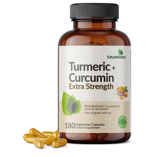 Futurebiotics Turmeric + Curcumin, Antioxidant, Joint & Digestion Support with BioPerine for Enhanced Nutrient Intake, Non-GMO, 90 Vegetarian Capsules