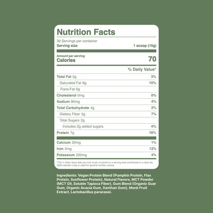 Dr. Murray's Super Foods 3 Seed Protein Powder - Pumpkin Flax Sunflower | Vegan Plant Protein | No Artificial Additives | GMP Certified | Unflavored, 1 lb.