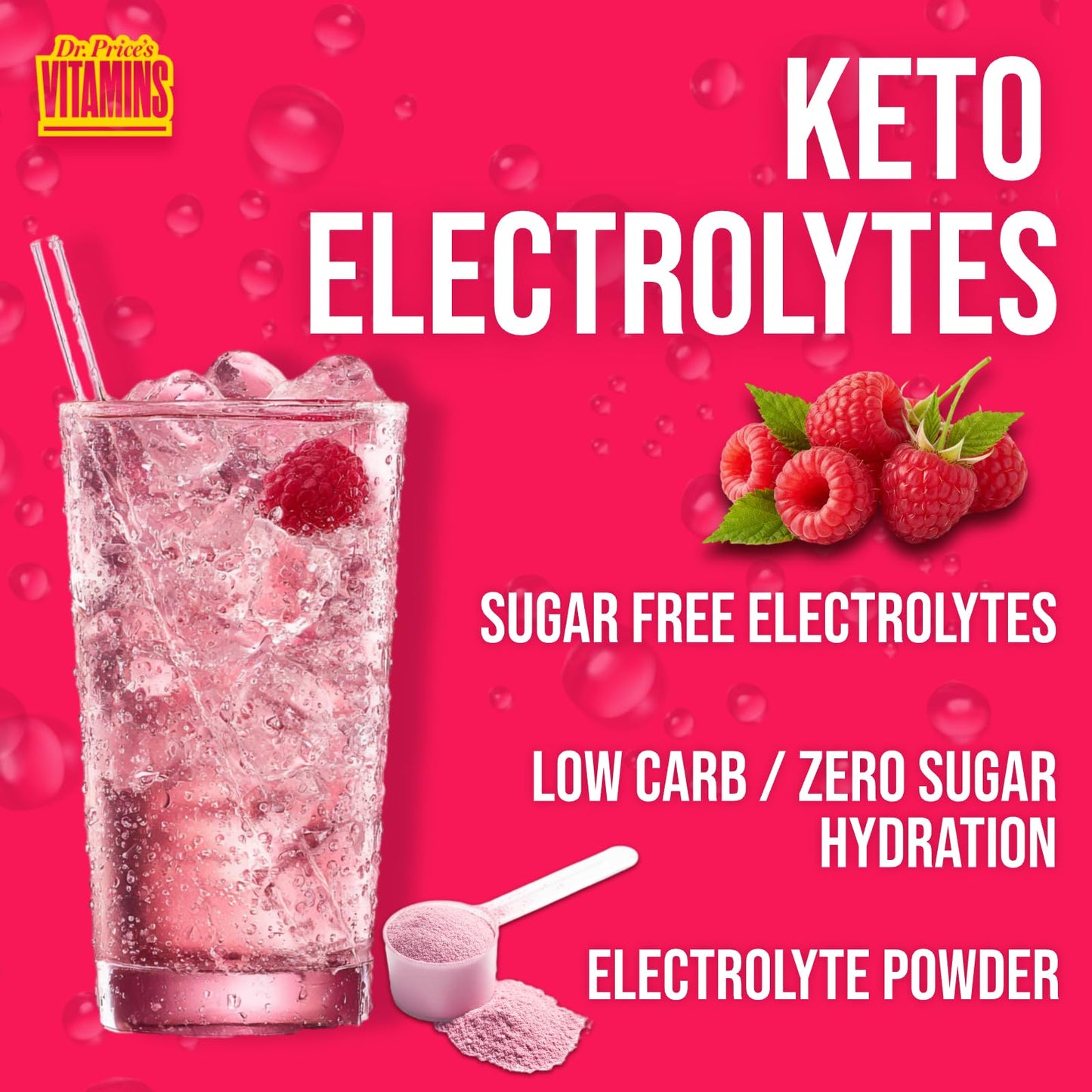 Dr. Price's Vitamins Electrolytes Powder Packets, Lemon Lime, 30 Pack | Electrolyte Mix, Hydration, No Sugar, Sodium, Potassium & 72+ Trace Minerals, Keto Friendly, Made in USA, Doctor-Formulated