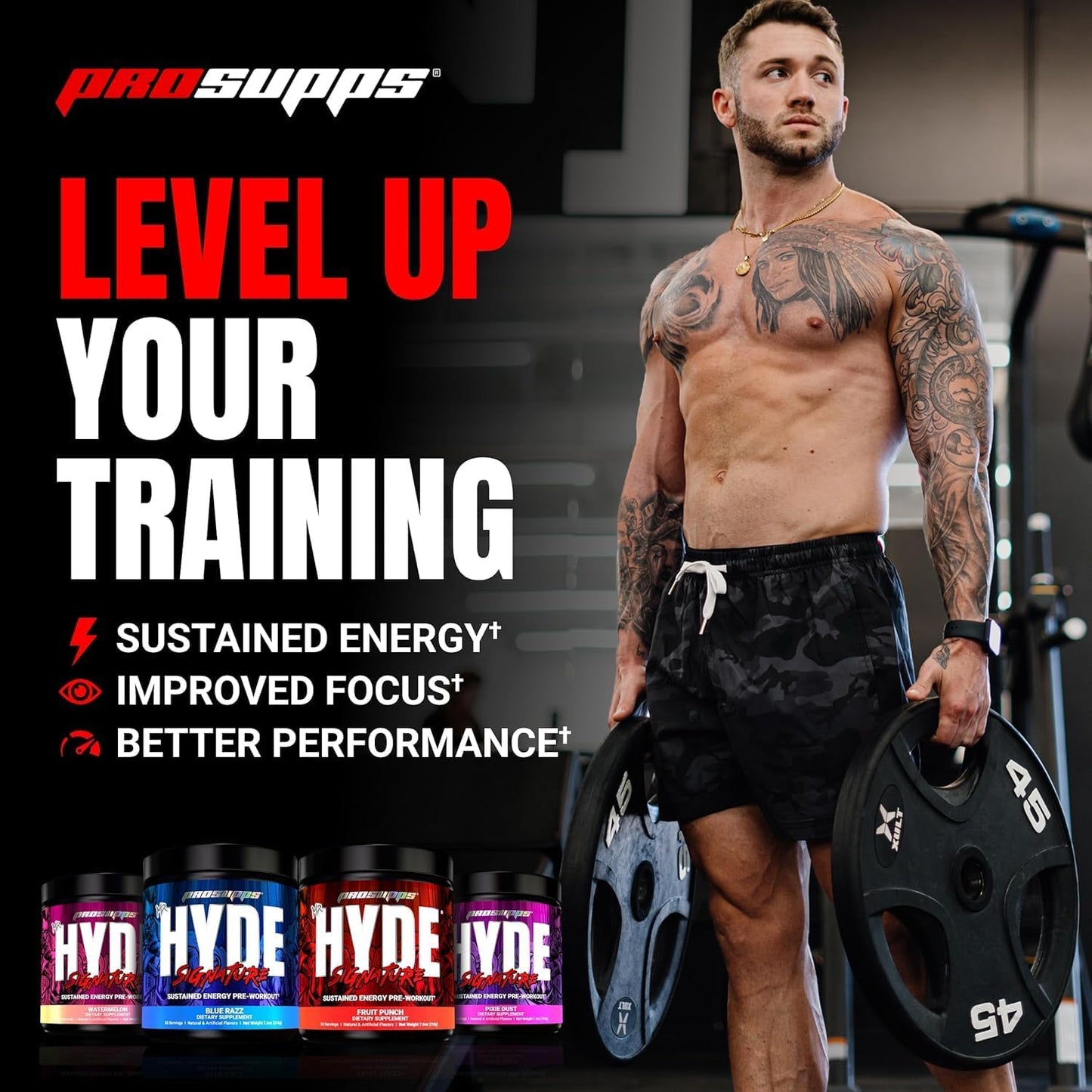 PROSUPPS L-Carnitine 3000 Stimulant Free Liquid Shots (31 Servings, Dragon Fruit) and Mr. Hyde Signature Series Pre-Workout Energy Powdered Drink (30 Servings, Pixie Dust) Bundle