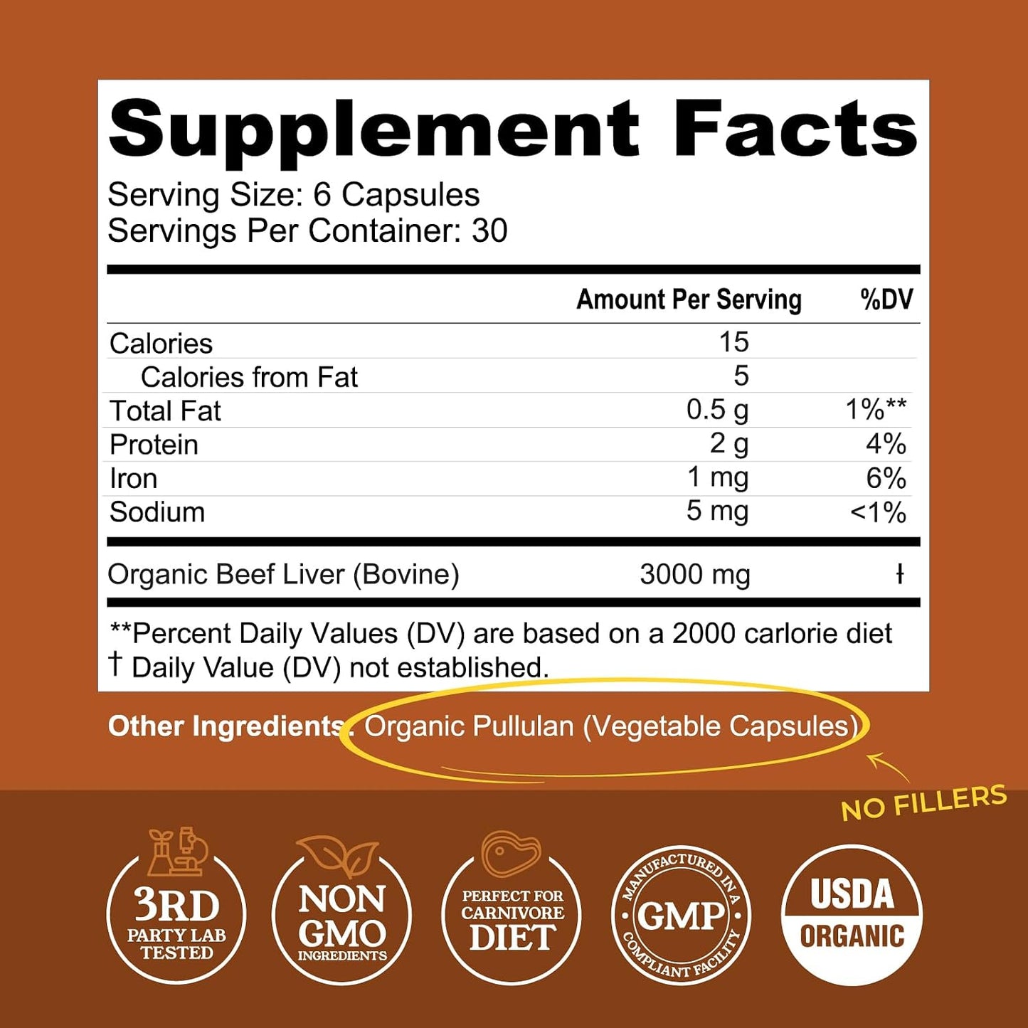 Organic Beef Liver Capsules, Grass Fed & Pasture Raised, 180 Capsules | Nutrient Dense Superfood for Energy & Wellness - No Fillers, USDA Certified Organic - Freeze Dried Liver Supplement