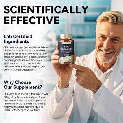 Totaria Brain Supplements for Memory and Focus, Brain Health with L-Tyrosine, Alpha GPC, Ginkgo Biloba, Bacopa Monnieri, Nootropic Cognitive Support - Non-GMO, Gluten Free (120 Counts)