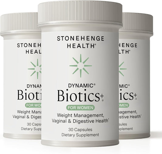 Stonehenge Health Biotics for Women Probiotic 70 Billion CFU, 24 Strains + Prebiotic Fiber, Weight Management, Mood, Digestive, Vaginal & Immune Support, Non-GMO, 30 Delayed-Release Veg Caps (3 Pack)