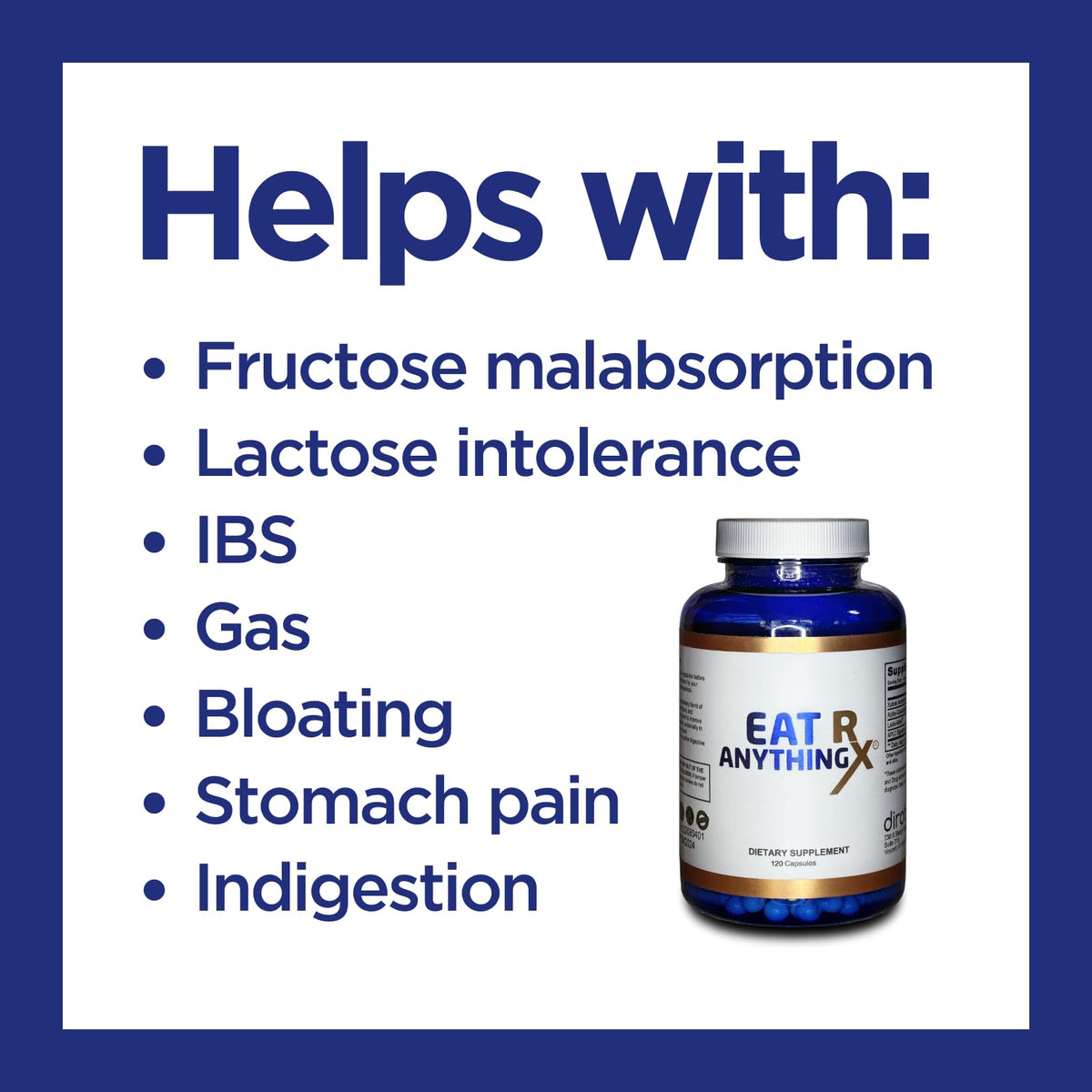 Dirobi Eat Anything Rx Xylose Isomerase Supplement, Digestive Enzymes for Fructose