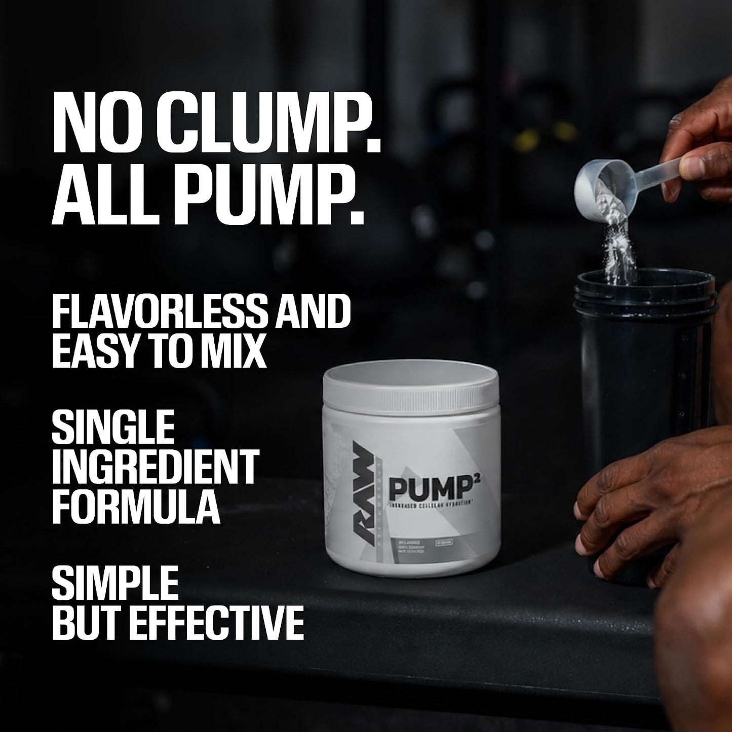 RAW Pump2 Pre Workout | Glycerol Pump Pre Workout Supplement, Pair Pump Supplement for Best Results Or Any Preworkout Powder | Enhanced Hydration and Boost Energy | Unflavored (20 Servings)