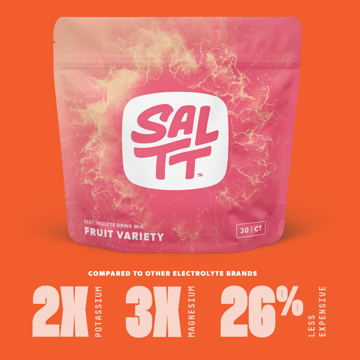 SALTT Electrolyte Packets - Fruit Variety (30 Sticks) - Zero Sugar