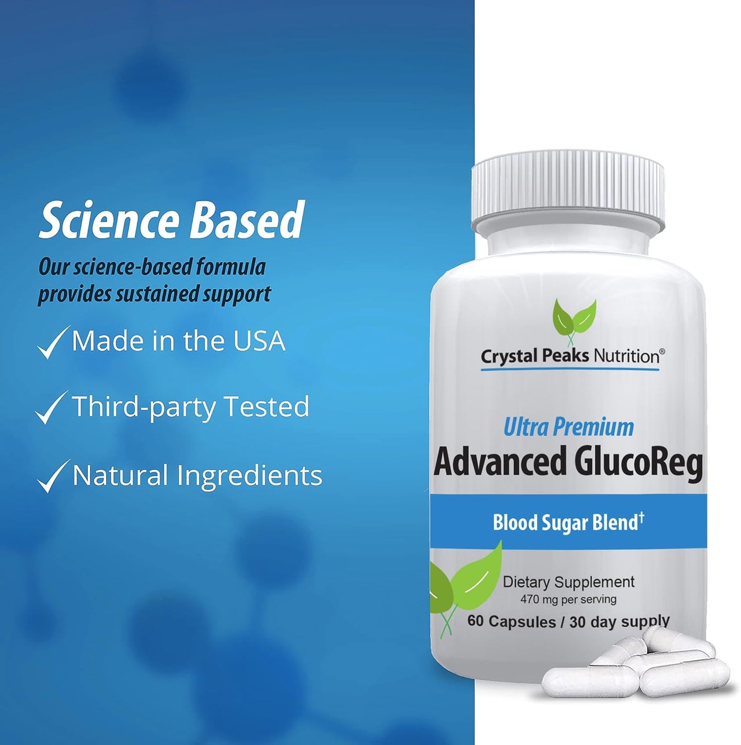 Blood Support Supplement - Supports Normal Glucose Metabolism - Blood Formula - 60 Capsules, 1 Month Supply