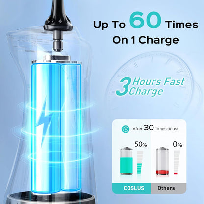 COSLUS C30 Water Dental Flosser, Upgraded DIY Mode, Black, 1Pcs