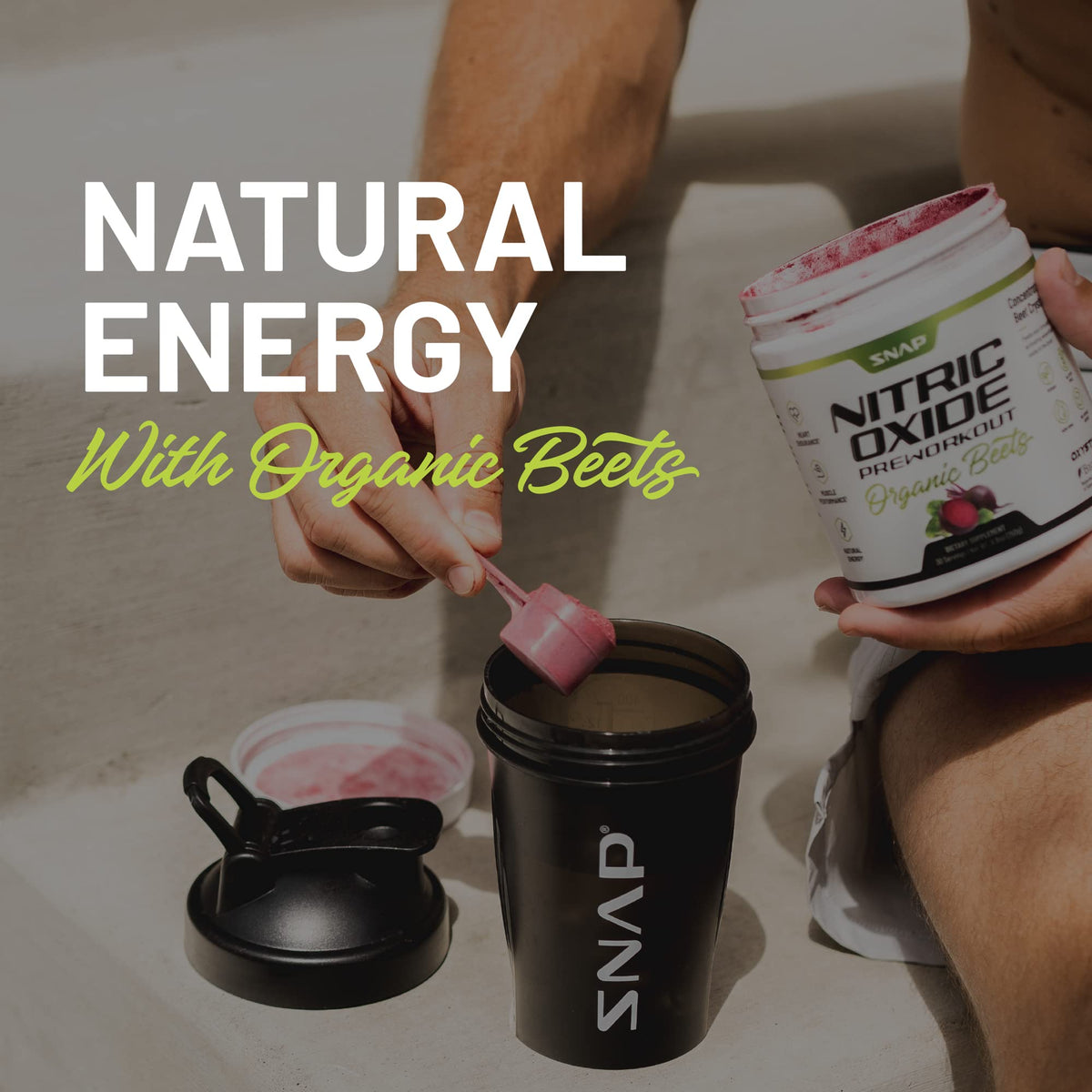 Snap Supplements Preworkout Beet Root Powder, Nitric Oxide Pre Workout with Organic