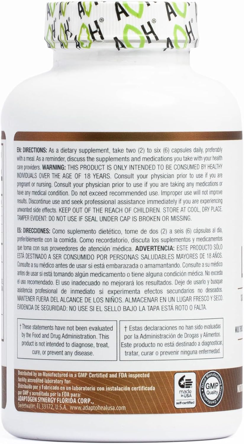 ADAPTOHEAL Liverheal Liver Support Milk Thistle, Turmeric (180 Caps)