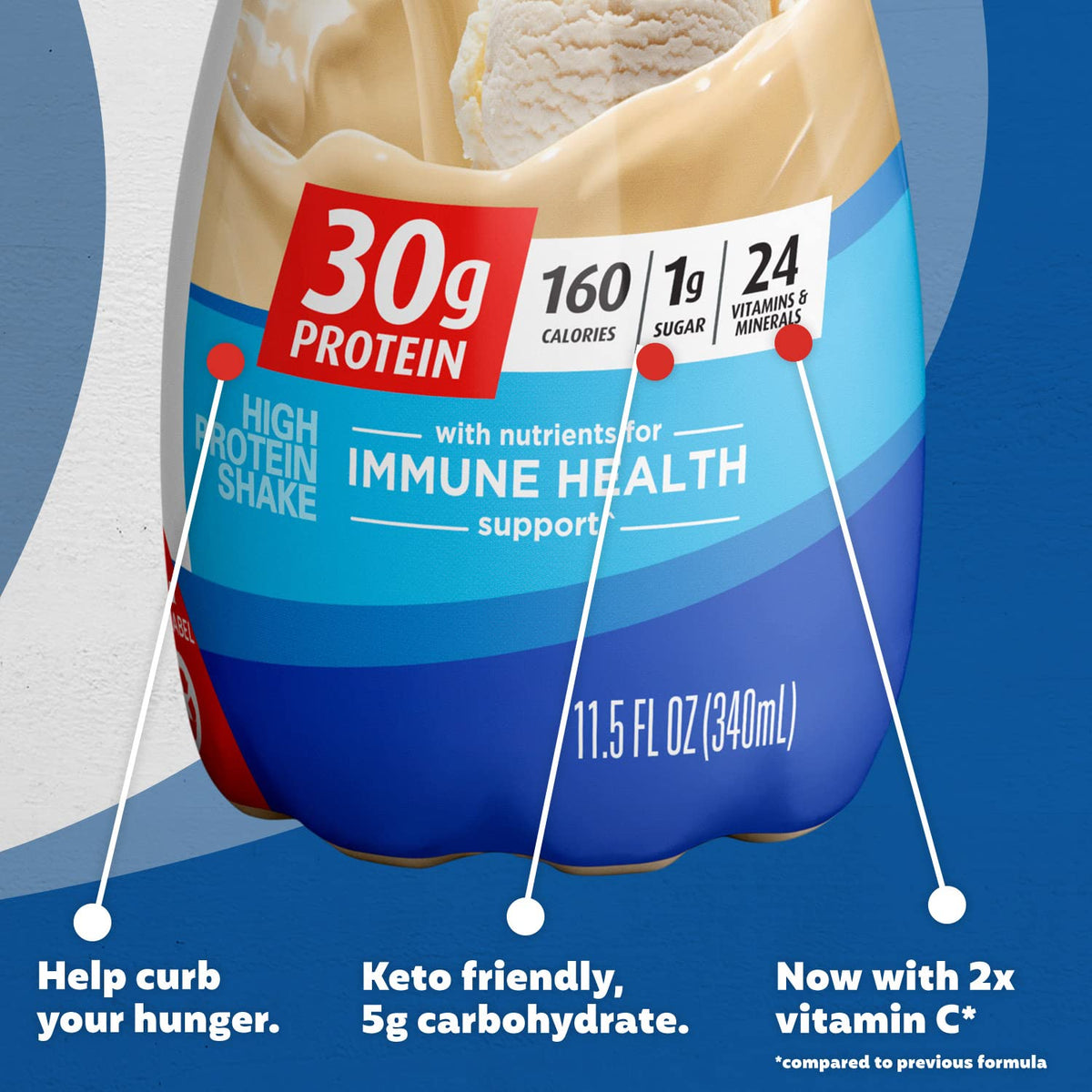 Premier Protein Shake Bottle, Vanilla, Liquid, Powder, keto, 30g Protein, 1g Sugar