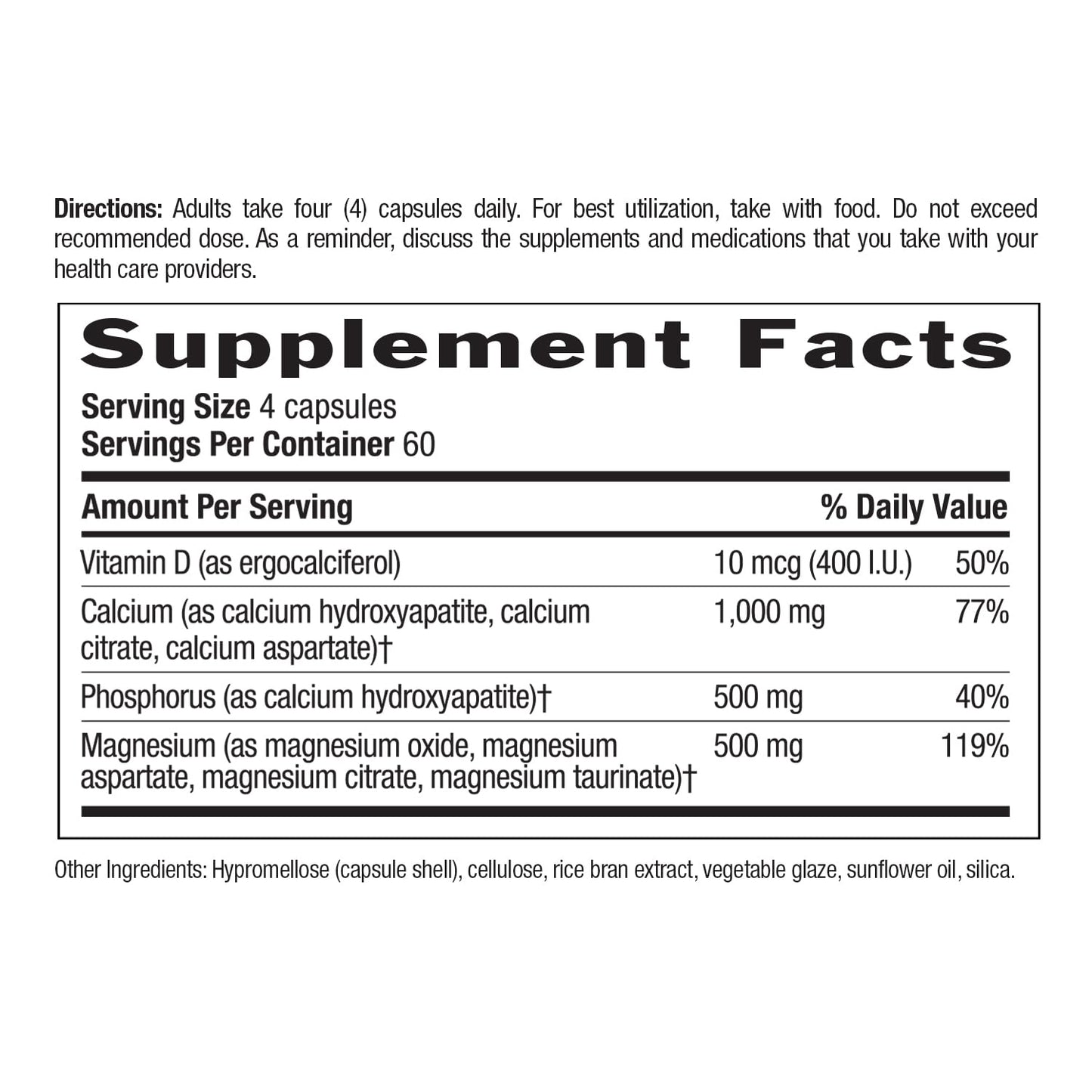 Country Life Target-Mins Calcium Magnesium with Vitamin D-Complex, 1000mg/500mg/10mcg, 240 Vegan Capsules, Certified Gluten Free, Certified Vegan