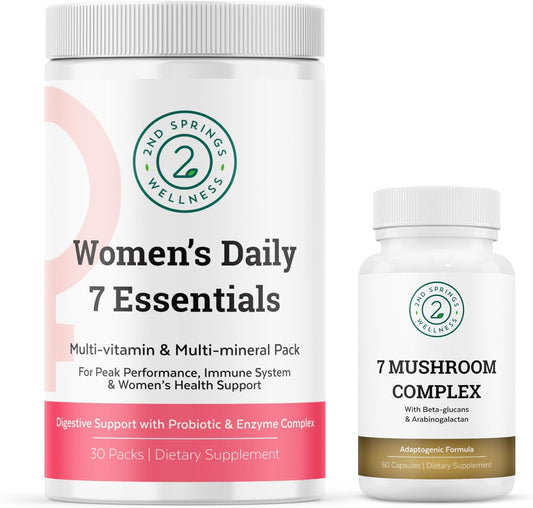 Feminine Vitality Bundle - 7 Mushroom Complex & Women's Daily 7 Essentials for Complete Wellness